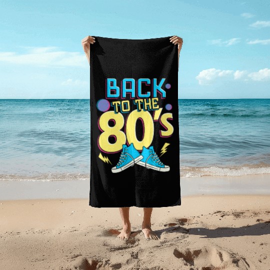 back to the 80s - back to the 80s - retro Beach Towels
