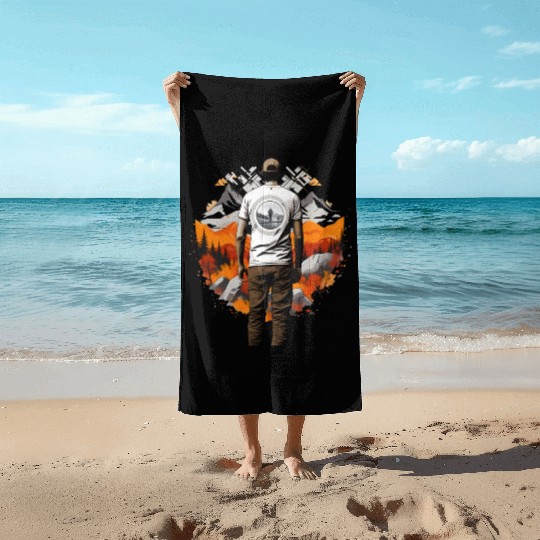 Autumn Hiking Beach Towels