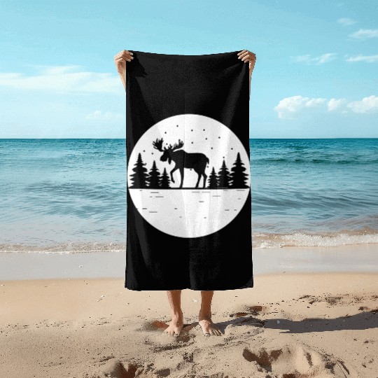 Moose Forest Deer Elk Canada Nature Wilderness Beach Towels