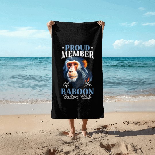 Baboon Monkey Lover Wildlife Animal Zookeeper Beach Towels