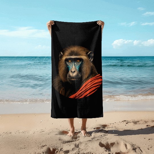 Baboon Monkey Lover Wildlife Animal Zookeeper Beach Towels