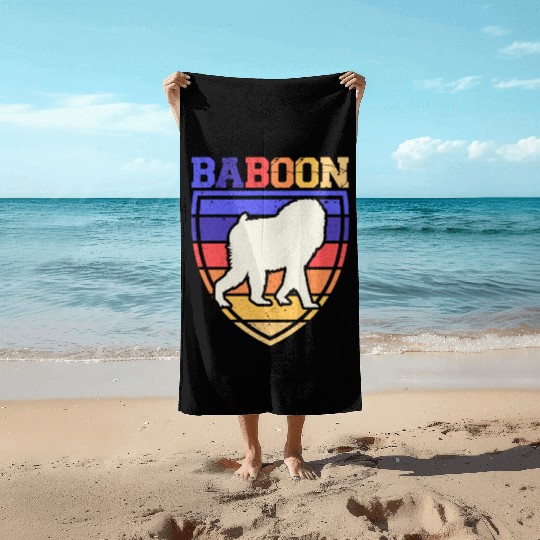 Baboon Monkey Lover Wildlife Animal Zookeeper Beach Towels