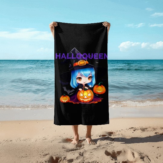 Hallo Light Blue Witch Beach Towels