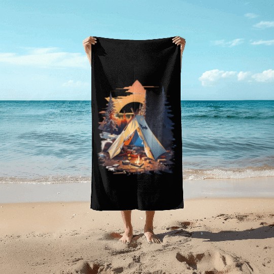 Ripped tent Unisex Beach Towels