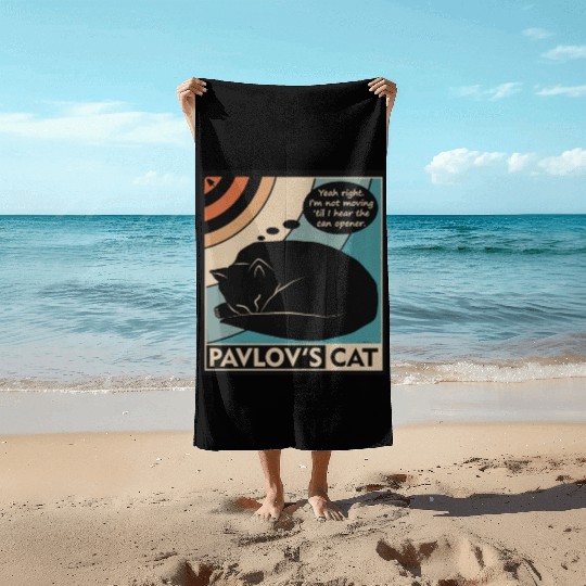 Pavlov s Cat Funny Psychology Beach Towels