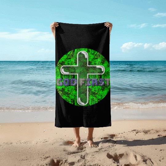 God First [2] Green Beach Towels