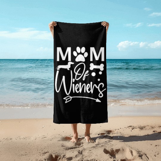 Dog Lover Gift Mom Of Wieners Dachshunds Beach Towels