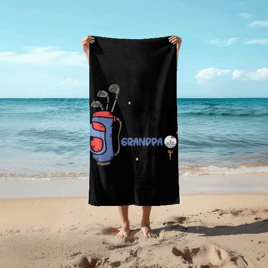 Best Grandpa By Par Father s Day Golf Grandad Beach Towels