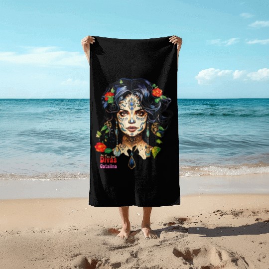 Day of the Dead Divas - Catalina Beach Towels