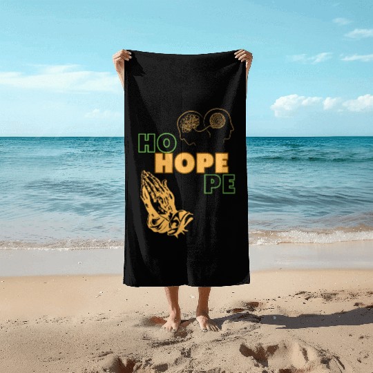 Hope mental health design Beach Towels