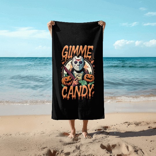 Halloween Gimme Candy Trick or Treat Beach Towels