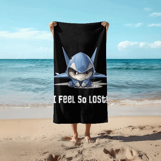 Little Lost Cute F35 Fighter Plane Illustration Beach Towels
