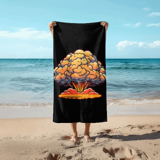 Explosion Fireworks Pyrotechnics Beach Towels