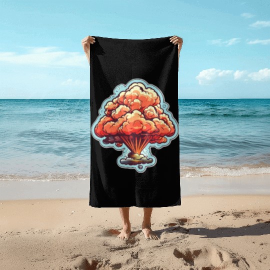 Explosion Fireworks Pyrotechnics Beach Towels