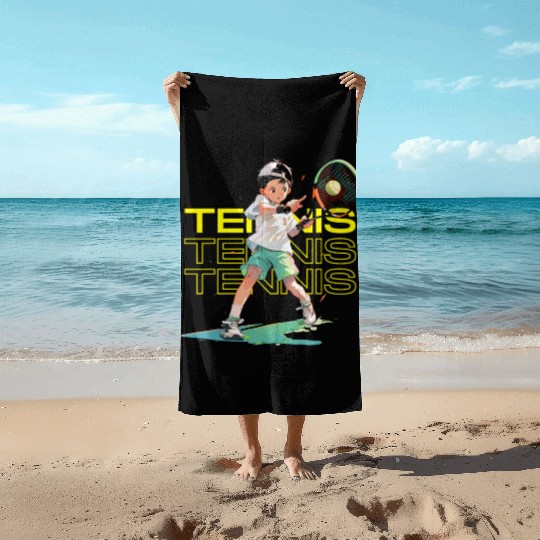 Tennis boy - Tennis player Beach Towels