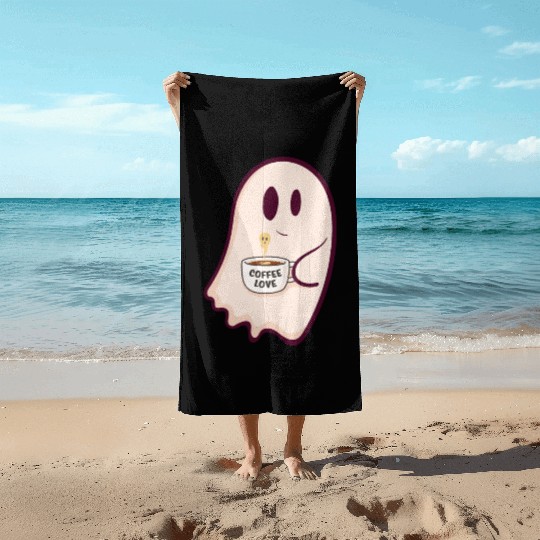 Forget Candy Just Give Me Coffee, Funny Halloween Beach Towels