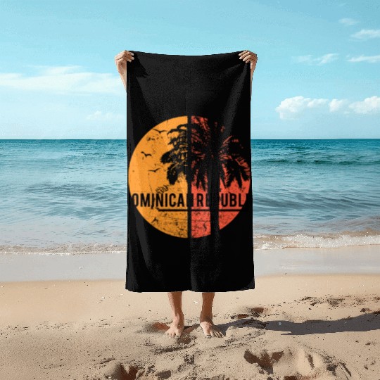 Artistic Dominican Republic Cool Palm Tree Beach Towels
