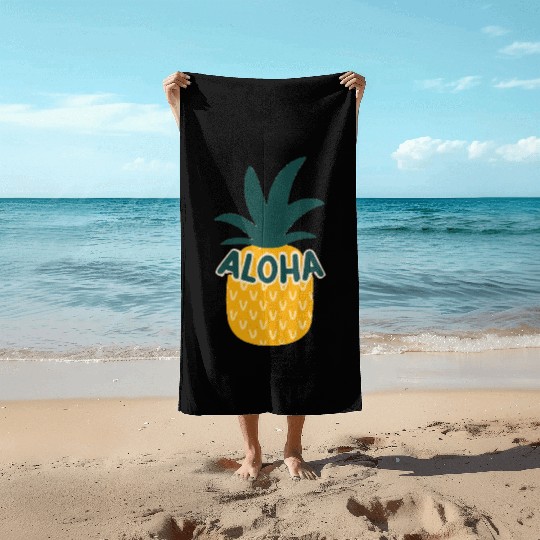 Aloha Pineapple Beach Towels
