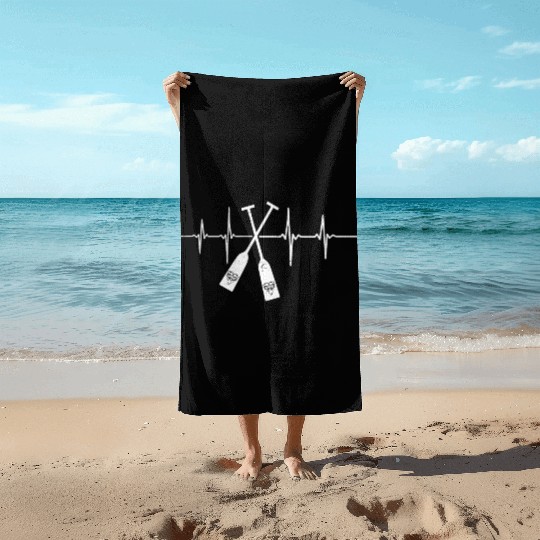 Chinese Dragon Boat Racing Paddles Heartbeat Beach Towels