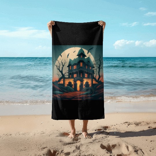 Haunted House Beach Towels