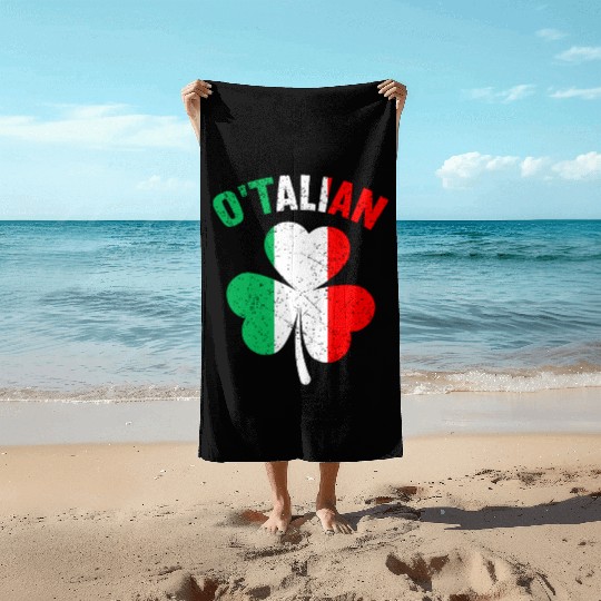 Italian Irish Relationship St Patrick's Dayethnici Beach Towels