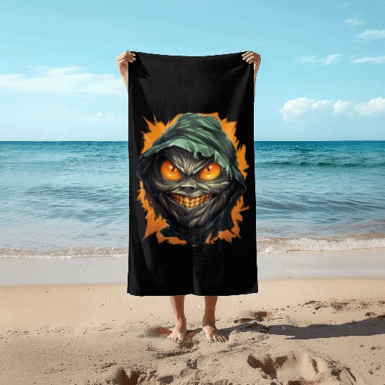 Halloween Spooky Cartoon Mummy Beach Towels