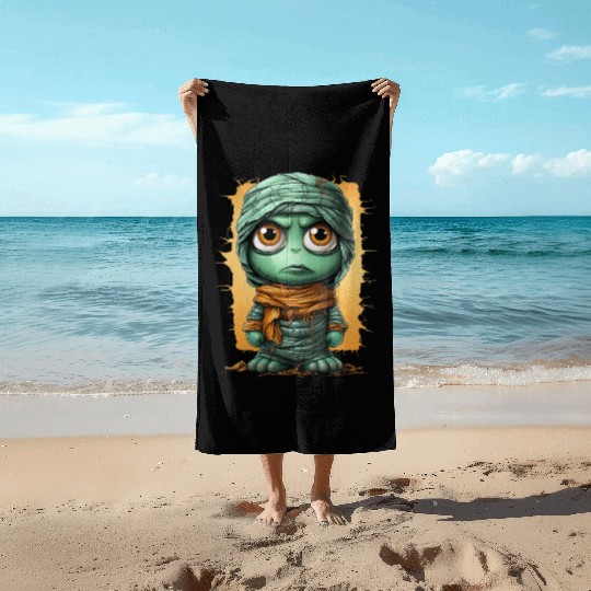 Halloween Spooky Cartoon Mummy Beach Towels