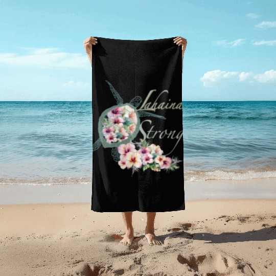 Lahaina Strong: Hibiscus and Sea Turtle Beach Towels