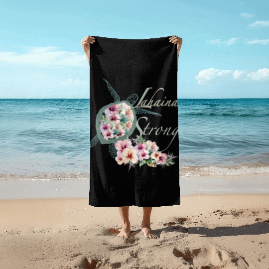 Lahaina Strong: Hibiscus and Sea Turtle Beach Towels
