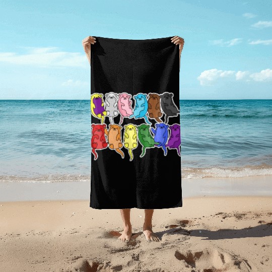 Pride Progress Flag Otter Design for Equality Beach Towels