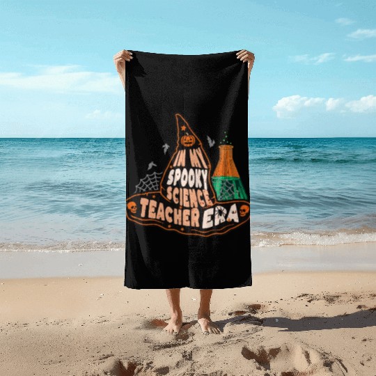 In My Spooky Science Teacher Era Witch Beach Towels