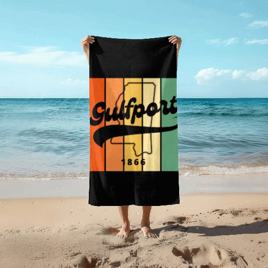 Gulfport Mississippi 1866 Beach Towels