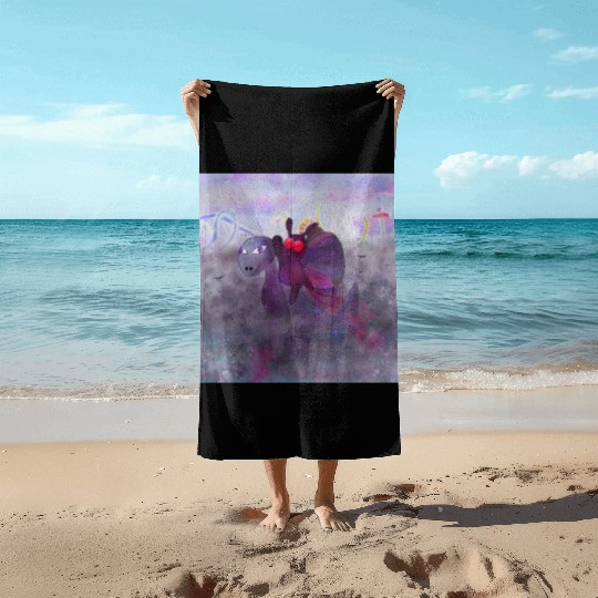 Mothman and Bessie the Lake Erie Monster's Vacay Beach Towels