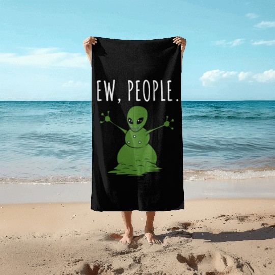 Ew People Alien Snowman Beach Towels