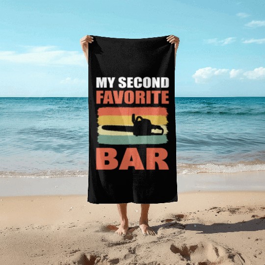 Funny Chainsaw Logger Beach Towels