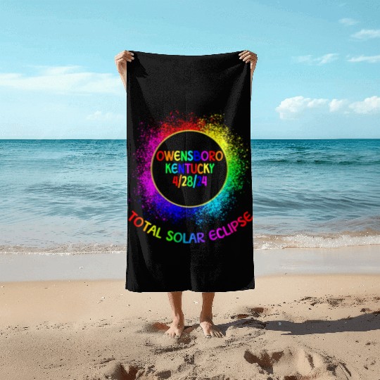 Total Solar Eclipse Owensboro Kentucky 4/28/24 Kid Beach Towels