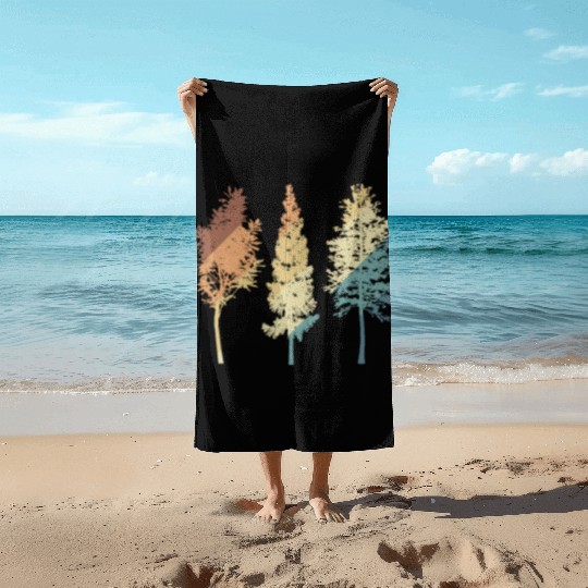 Tree Friends in Nature Leaves Environment Beach Towels