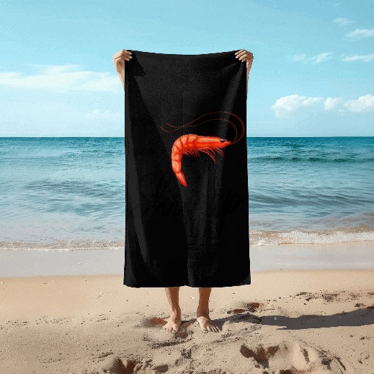 I Love Shrimp Beach Towels