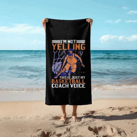 This Is Just My Basketball Coach Voice 2 Beach Towels