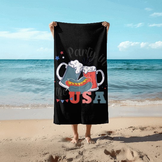 Party In The USA Beach Towels
