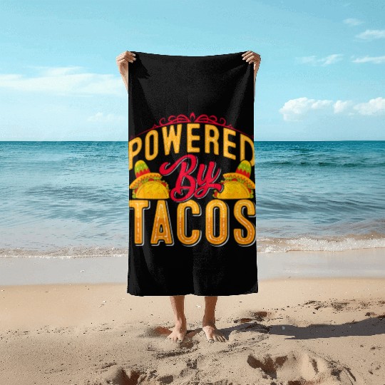 Powered By Tacos Beach Towels