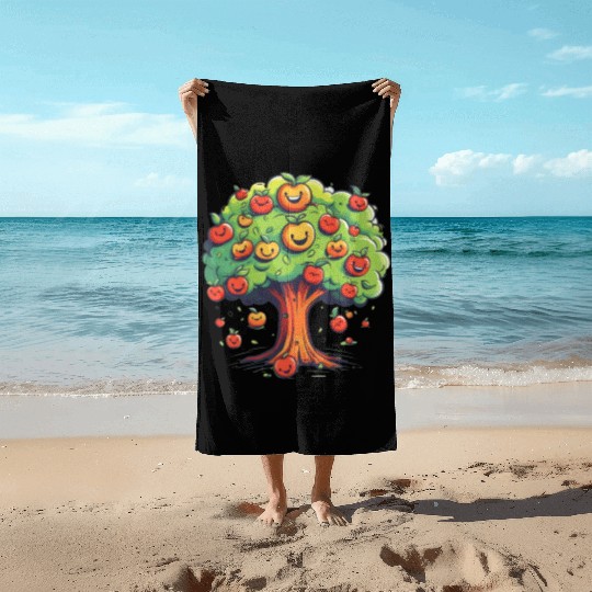 Apples Tree Fruit Orchard Apple Picking Cute Beach Towels