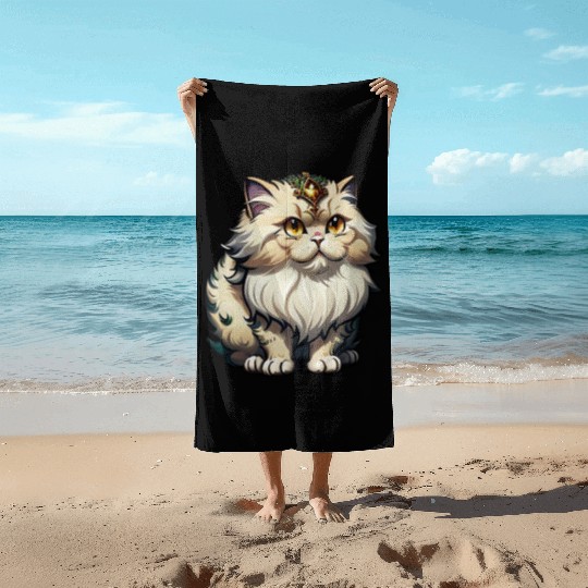 The Prince of Persian cat Beach Towels