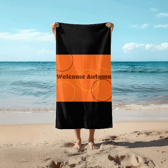 Autumn Seasonal Colors and Shapes Beach Towels