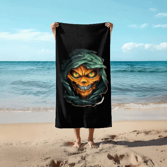 Halloween Spooky Cartoon Mummy Beach Towels