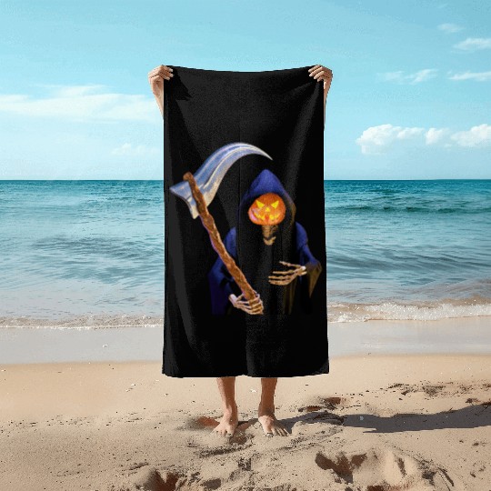 The Grim Reaper for Halloween Beach Towels