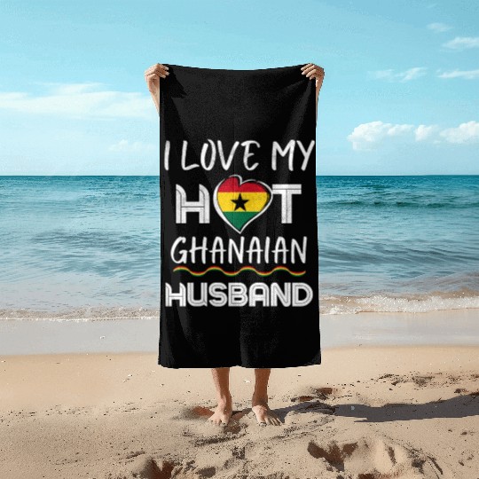 Funny Ghanaian Husband Proud Wife Beach Towels