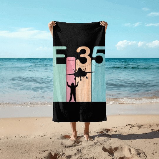 F35 Vintage Air Force Fighter Jets Beach Towels