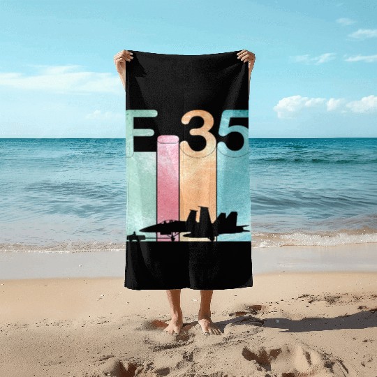 F35 Vintage Air Force Fighter Jets Beach Towels