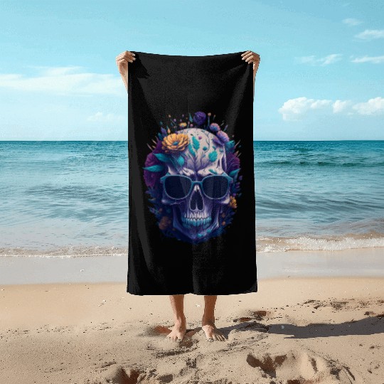 Floral Skull | C07 Beach Towels